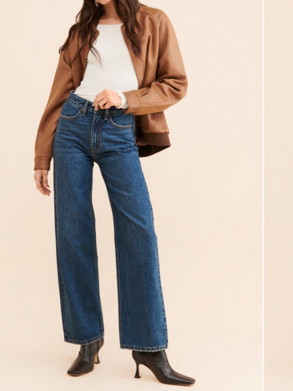 Just Black High-Rise Wide-Leg Jeans - Dark Blue Denim